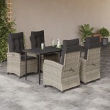 vidaXL Set mobilier de grădină cu perne, 5 piese gri deschis poliratan