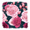 Sticker decorativ Trandafiri, Roz, 55 cm, 11813ST