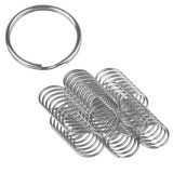 Cumpara ieftin Set 100 inele metalice pentru chei, diametru 24 mm, argintiu