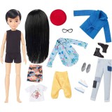 Set de joaca Creatable World, Papusa cu par negru
