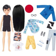 Set de joaca Creatable World, Papusa cu par negru