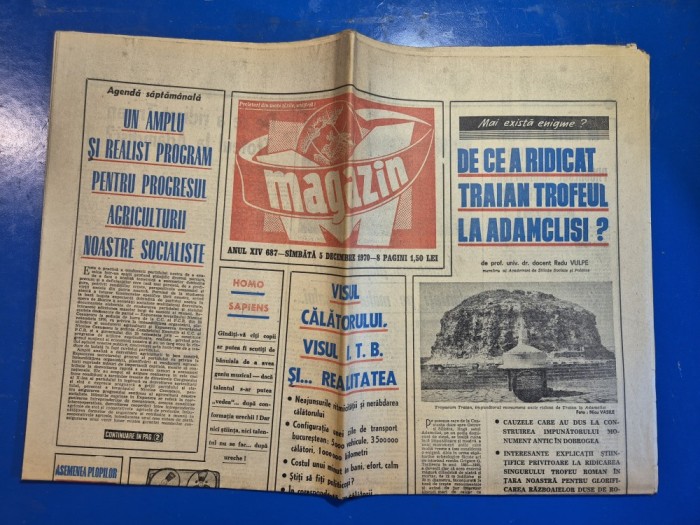 ziarul magazin 5 decembrie 1970 - articol cassius clay , adamclisi