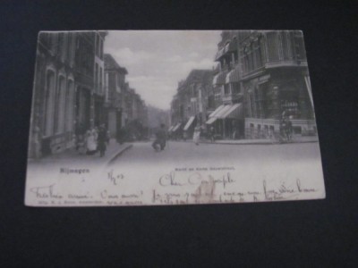 Strada scurtă Hezelstraat ,Nijmegen - Carte Poștală Olanda (cel mai probabil din perioada 1910&amp;ndash;1940) foto