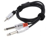 Cablu Audio Jack 3.5mm la Jack 6.3mm x2 1.5m