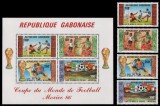 Gabon 1986 - Campionatul Mondial de Fotbal, serie+bloc neuzat