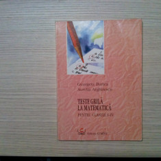 TESTE GRILA LA MATEMATICA - Clasle I - IV - Georgeta Burtea - 1998, 165 p.