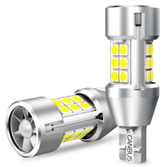 Set 2 becuri LED Auxito&reg; Canbus T15 W16W, fara eroare bec ars, cu ventilator, lumina alba 6500k