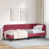 Cumpara ieftin Cadru de pat coltar cu headboard Rosu Vin 80 x 200 cm Catifea
