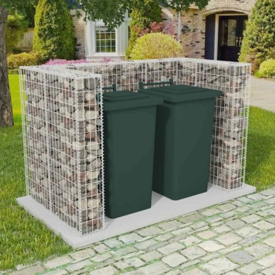 vidaXL Gabion dublu &amp;icirc;ngrădire pubelă, oțel, 180 x 100 x 120 cm foto