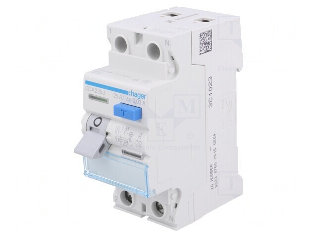 &Icirc;ntrerupător diferențial 25A 30mA 1P+N 240VAC