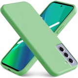 Husa din silicon compatibila cu Samsung Galaxy S22 cu protectie la camera, silk touch, interior din catifea, Mint Green, Oem