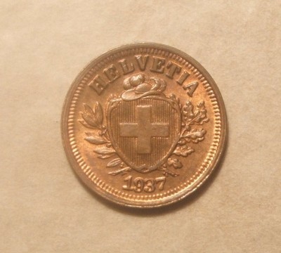 ELVETIA 1 RAPEN 1937 UNC foto