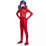Costum Buburuza Copii IdeallStore, 7-9 Ani (120-130cm), Rosu, Combinezon cu Masca, Poliester