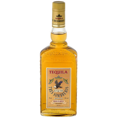 Tequila Tres Sombreros Gold 0.7L, Alcool 38%, Tequila Gold, Tres Sombreros Tequila, Bautura Spirtoasa Tequila, Tequila Alcool, Tequila Originala, Tequ foto