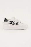 Karl Lagerfeld sneakers din piele KAPRI culoarea alb, KL62572A
