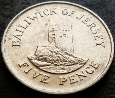 Moneda 5 PENCE - JERSEY, anul 1993 * cod 3572 foto