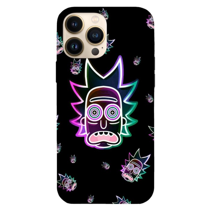 Husa compatibila cu Apple iPhone 15 Plus model Neon Rick, Silicon, TPU, Viceversa