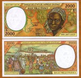 !!! STATELE CENTRAL-AFRICANE , GABON - 2.000 FRANCI 2000 - P 403 L g - UNC