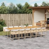 vidaXL Set mobilier de grădină cu perne, 13 piese, bej, poliratan 3211312