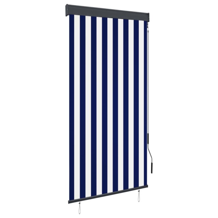 Jaluzea tip rulou de exterior, albastru si alb, 80 x 250 cm GartenMobel Dekor