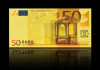 Bancnotă fantezie 50 euro placata cu aur