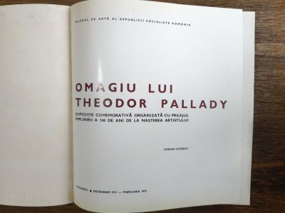 Omagiu lui Theodor Pallady - Album arta / R7P2S foto