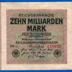 (2) BANCNOTA GERMANIA - 10 MILLIARDEN MARK 1923 (1 OCTOMBRIE 1923), UNIFATA