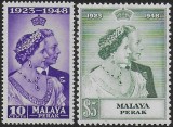 Perak(Malaysia) 1948 - Silver Wedding, serie neuzata