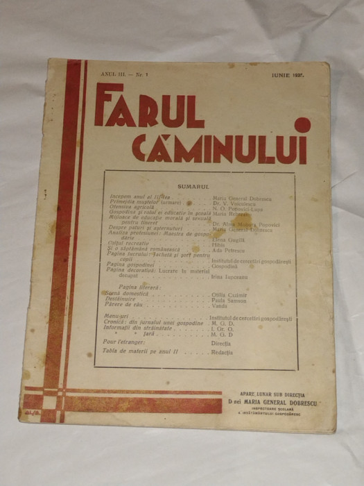 REVISTA FARUL CAMINULUI Anul III - Nr.1, IUNIE 1935