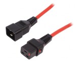 Cablu IEC C19 mamă - IEC C20 tată cu blocare 2m