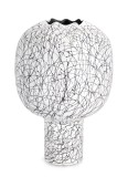 Cumpara ieftin Vaza flori sticla alba metal negru Raini &Oslash;34,5x50h