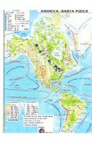 America - Harta Fizica + Harta Politica 1:46.000.000 (pliata)