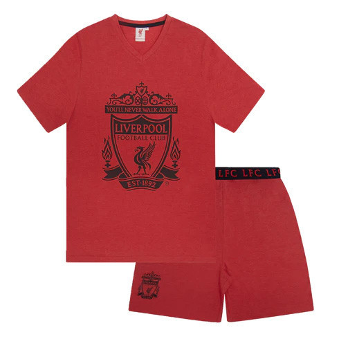 FC Liverpool pijamale de bărbați Short Red Marl - S