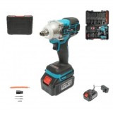 Masina de insurubat cu impact 1/2 inch, 2 acumulatori 21V, 3Ah Li-ion, LED, brushless, cuplu 400Nm, tubulare, burghie, biti 31 piese Breckner Germany