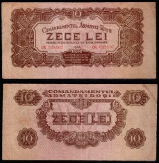 Romania 1944, 10 LEI Comandamentul Armatei Rosii C.A.R., P#M11, XF