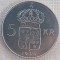 (A454) MONEDA DIN ARGINT SUEDIA - 5 KRONOR 1954, GUSTAF VI ADOLF, 18 GR, AG400