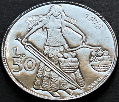 Moneda 50 LIRE - SAN MARINO, anul 1973 *cod 3707 = UNC foto