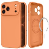 Husa MagSafe pentru Apple iPhone 18 Pro Max / 17 Pro Max, Tech-Protect, Silicone, Portocalie