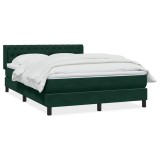 Cumpara ieftin Pat box spring cu saltea, verde inchis, 160x220 cm, catifea