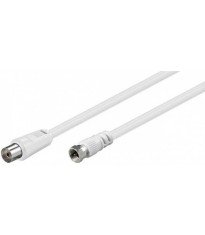 Cablu conexiune antena/Satelit 2.5m F tata - Coaxial mama alb Goobay