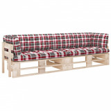 Canapea din paleti cu 2 locuri, cu perne, lemn pin tratat GartenMobel Dekor, vidaXL