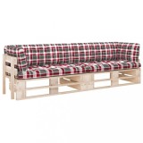 vidaXL Canapea din paleți cu 2 locuri, cu perne, lemn pin tratat 3066685