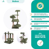 Ansamblu Joaca Pisici Senior BUBUS, 125cm, Verde Kiwi, Culcus Burete, Iuta Naturala, Handmade Romania