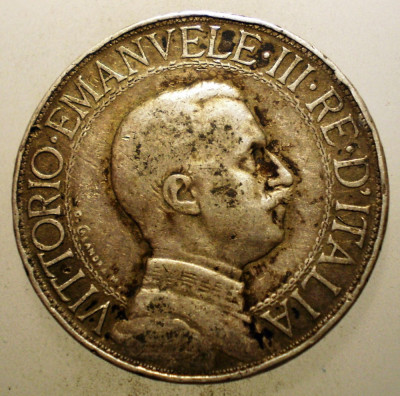 A.206 ITALIA VITTORIO EMANUELE III 2 LIRE 1910 ARGINT RARA foto