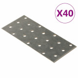 VidaXL Plăci perforate, 40 buc., 2 mm, 140x60 mm, oțel galvanizat