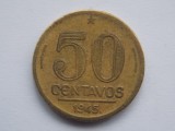 50 CENTAVOS 1945 BRAZILIA, America Centrala si de Sud