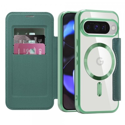 Husa MagSafe pentru Google Pixel 10 Pro / 10, Techsuit, SmartMag Book, Verde foto