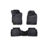 Covorase Auto Tip Tavita Cauciuc ALM Hyundai Elantra 6 2015-2020, Negre, Premium, Fixare Podea
