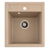 FCB-4651BS/1, Chiuveta de bucatarie din granit cu o cuva, seria BRICK, Sahara, 460x515x200 mm, FLOW