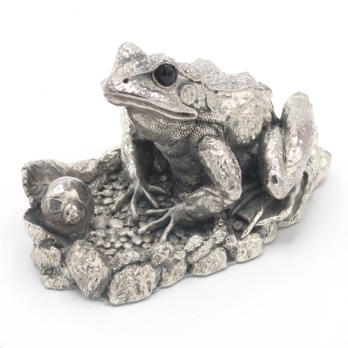 Decoratiune broasca Portelan Argint Comyns
